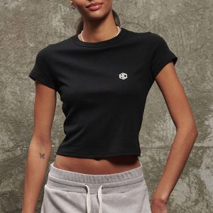 HexClad Classic Logo Badge Women's Cropped Tee