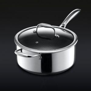 HexClad Hybrid Saucepan with Lid, 5-Qt