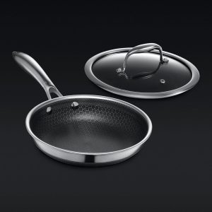 HexClad Hybrid Fry Pan with Lid, 8"